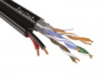 Комбинированный кабель для подключения уличных IP-камер видеонаблюдения с ИК-подсветкой, подогревом и ДУ Паритет ParLan combi F/UTP2 Cat5e + 2х0,75 PE
